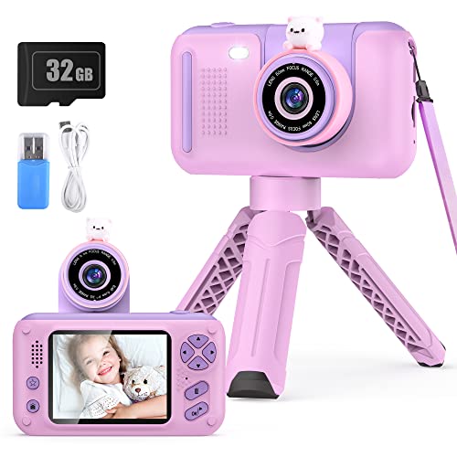 Upgraded Real 1080P Kids Camera with Flip-up Lens for Selfie & Video - Like New