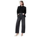 DEE OCLEPPO WOMEN'S KIT 5 POCKET STRAIGHT WIDE LEG - SIZE 12 - BLACK WASH - Brand New