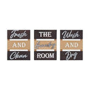 Elements Dark Wood Plank Wall Plaques Galvanized Metal Sentiment 3Pcs - Brand New