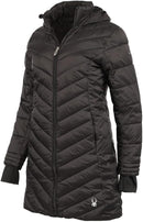 SPYDER GIRLS' BOUNDLESS LONG PUFFER COAT, BLACK, MEDIUM - Like New