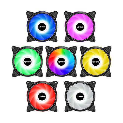 UPHERE 5V 3PC 120MM SILENT PWM INTELLIGENT CONTROL 5V ADDRESSABLE RGB FAN - Like New