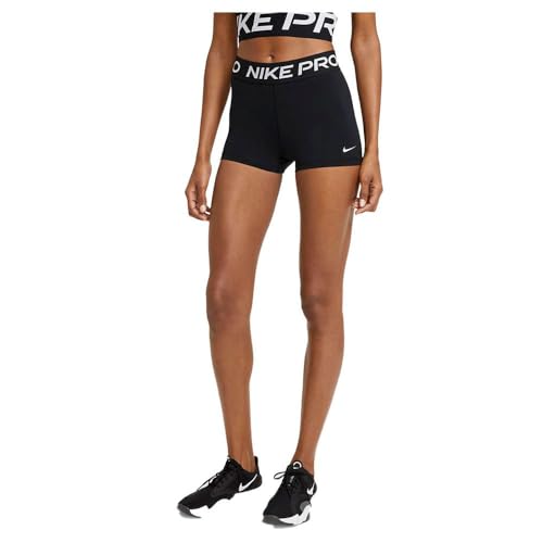 CZ9857 NIKE PRO WOMEN'S 3" COMPRESSION SHORTS - SIZE: WOMEN S - BLACK/WHITE - Brand New