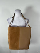STUART WEITZMAN WOMEN’S LEATHER BUCKET BAG - BROWN - Like New