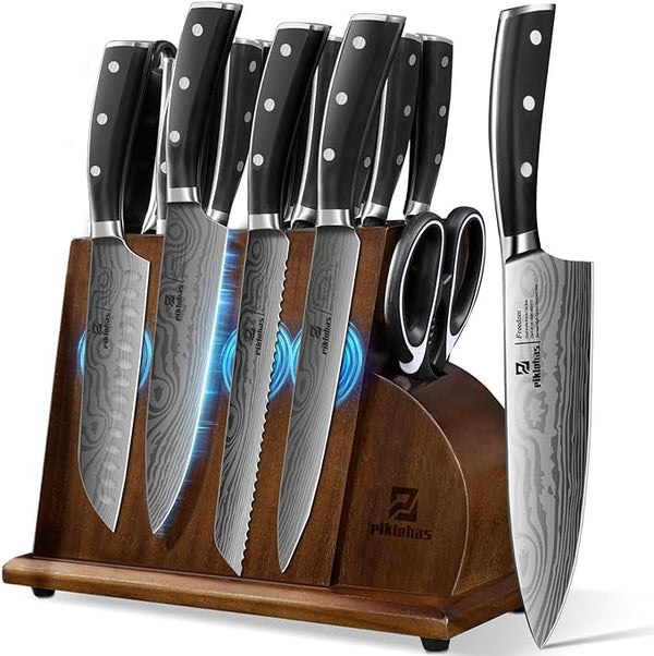 Piklohas Kitchen Knife Sets 17 Pieces Magnetic ASW20230717001 - Stainless Steel - Like New