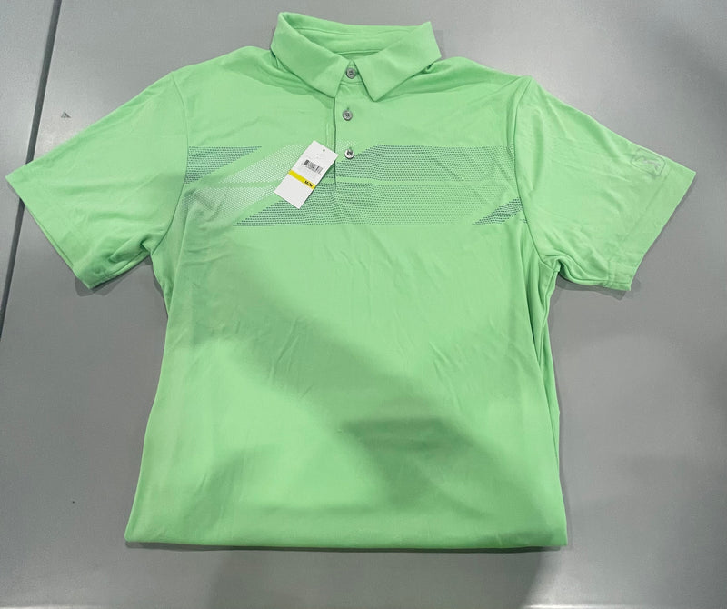 PGA TOUR SHORT SLEEVE 2 BUTTON POLO - SIZE: MEN M - GREEN - Brand New