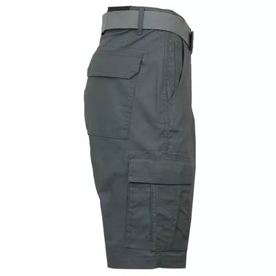 GALAXY BY HARVIC MEN'S RIPSTOP CARGO SHORTS WITH BELT - SIZE: 42 - GRAY - Brand New
