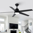 VACZON CEILING FANS LIGHTS REMOTE 52 INCH MODERN CEILING FAN QUIET - BLACK - Like New