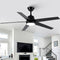 VACZON CEILING FANS LIGHTS REMOTE 52 INCH MODERN CEILING FAN QUIET - BLACK - Like New