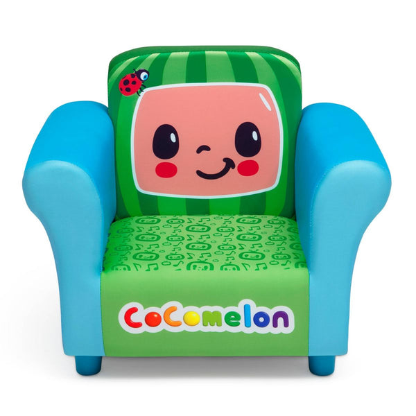 DELTA CHILDREN UPHOLSTERED CHAIR, COCOMELON - BLUE/GREEN - Brand New