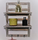 DeeBee's Rustic Decorative Wall Mounted Organizer 2-Tier Display Rack Brown - Like New
