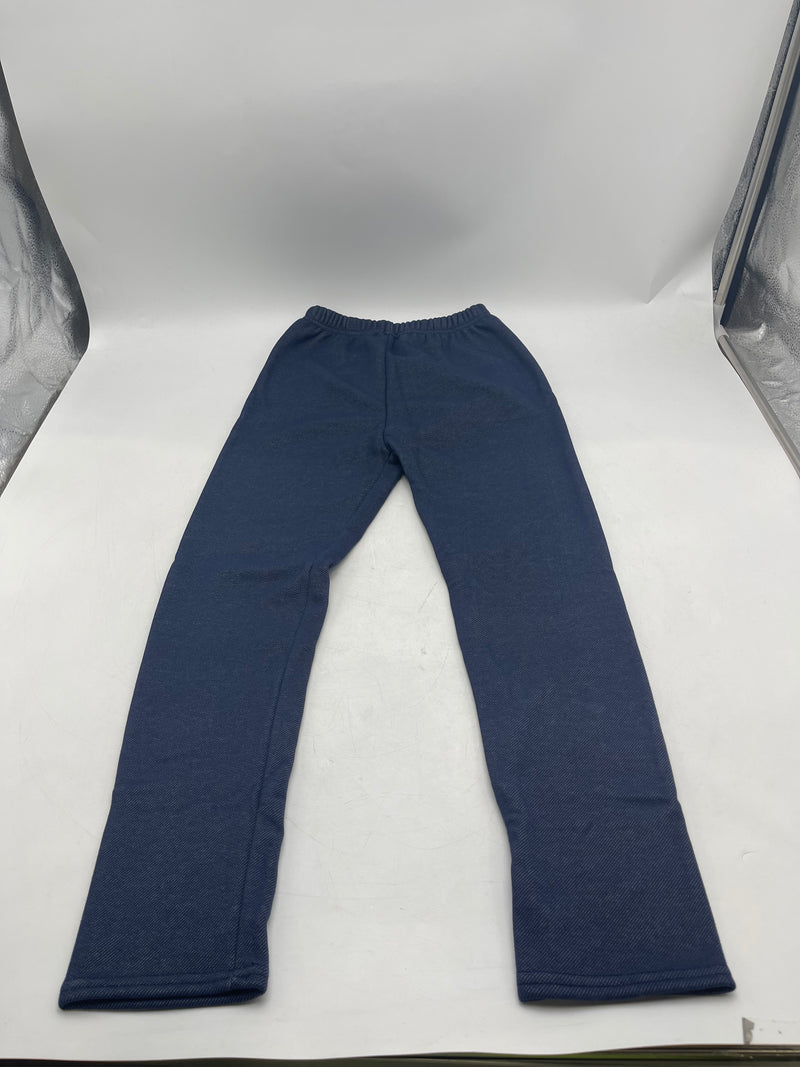 HIAHIF GIRLS COTTON FLEECE LINED LEGGINGS TIGHTS SOFT 9-10 YEARS - NAVY/BLUE - Like New