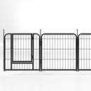 TEFUNE 8-Panel Metal Fence, Square tube-80-24, 8, Black - Brand New