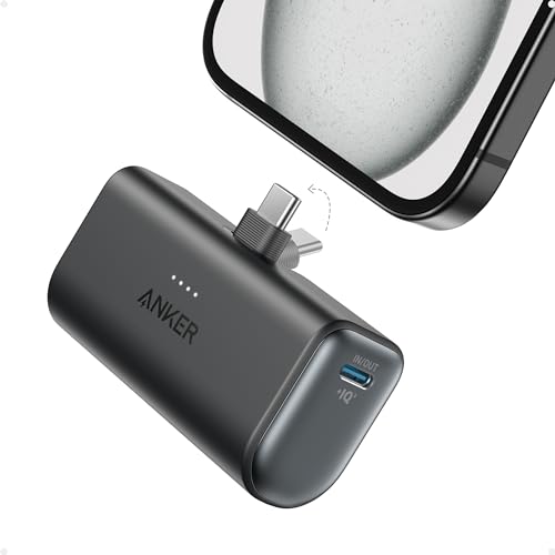 ANKER NANO POWER BANK 5,000MAH CHARGER 22.5W FOR IPHONE 16/15 SERIES - BLACK - Brand New