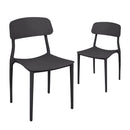 CangLong Slat Back PP Plastic Dining Chairs, Set of 2, Black - Like New