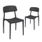 CangLong Slat Back PP Plastic Dining Chairs, Set of 2, Black - Like New