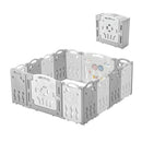 Albott Baby Playpen 14 Panels Foldable Baby Fence Game Panel - White+Grey - Like New