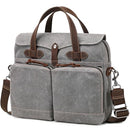 BOVIP LAPTOP BAG MEN 15.6" MESSENGER BAG WATER RESISTANT CANVAS - GRAY - Like New