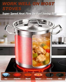 35 Quart Stainless Steel Cooking Pot Stock Pot Lid Large Soup Pot - B0BN5SRXM9 - Like New