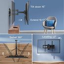 PERLESMITH TV Wall Mount for 26-55 inch TVs up to 70 lbs Full Motion TV Mount - Like New