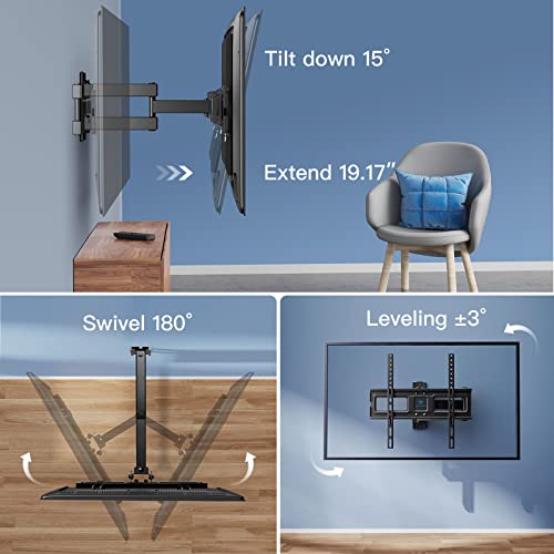 PERLESMITH TV Wall Mount for 26-55 inch TVs up to 70 lbs Full Motion TV Mount - Like New