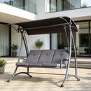 ZSHIYUIO PATIO SWING WITH ADJUSTABLE CANOPY & THICKENED CUSHIONS, GRAY - Like New