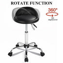 Yaheetech Adjustable Rolling Swivel Salon Stool with Backrest, Black - Brand New