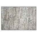 BIBB HOME WASHABLE FLANNEL PRINTED AREA RUG WITH LATEX BACK 4X6FT - URBAN TIMBER - Like New