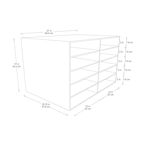 Pacon Classroom Keepers 12" x 18" Construction Paper Storage, 10-Slot, White - Like New