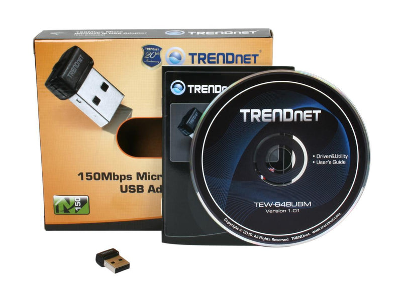 TRENDnet Wireless N150 Micro USB Adapter, USB 2.0 TEW-648UBM New