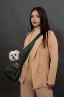 NOAH & PAW DOG SLING CARRIER SMALL DOGS 5-18LB  - DARK GREEN - Brand New