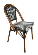 CHIVARI FRENCH BISTRO PATIO/INDOOR MADISON WICKER, 2, BLACK/WHITE - Like New
