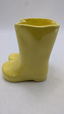 RAE DUNN BY MAGENTA IN THE GARDEN Rain Boots Planter - 6"L x 6"W x 7"H, Yellow - Brand New