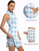 GGOV DRESSES WITH SHORTS INNER POCKET SLEEVELESS SIZE S - XBLUE ARGYLE - Like New
