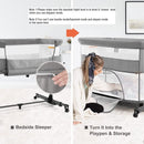 TDOO BEDSIDE BABY CRIB, 4 IN 1 PORTABLE FOLDING BABY BASSINET - GRAY - Like New