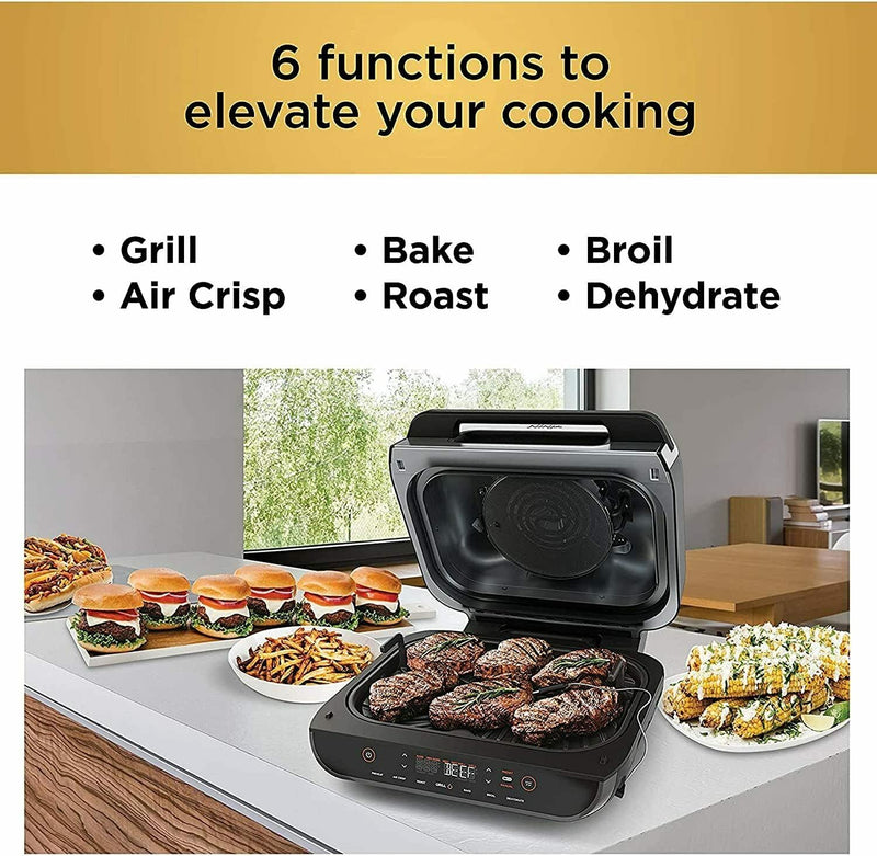 Ninja FG551H Foodi Smart XL 6in1 Indoor Grill with 4 Quart Air Fryer BLACK/BLUE Like New