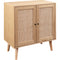 WALKER EDISON 30" WOOD & RATTAN 2 DOOR ACCENT CABINET IN - Scratch & Dent