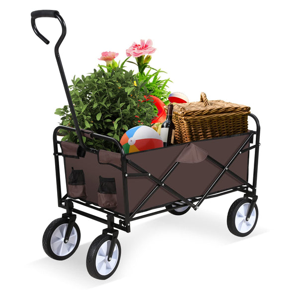 YSSOA ROLLING COLLAPSIBLE GARDEN CART - BROWN - Like New
