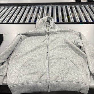 GENERIC HOODIE JACKET WITH FULL ZIP AND FRONT POUCH - SIZE: MEN XL - GRAY - Like New