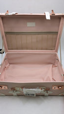 COTRUNKAGE Vintage Trunk 2Pc Luggage Set TSA Lock Carry On - Pink Embossed - Like New