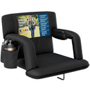 ALPCOUR RECLINING STADIUM SEAT WIDE BLEACHER CHAIR BACK SUPPORT 21"WIDE - BLACK - Like New