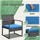 TOZEY 3-PIECE PATIO SETS STEEL OUTDOOR WICKER PATIO FURNITURE SETS - BLACK/BLUE - Like New