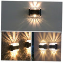 GOGOGMEE WATERPROOF SOLAR WALL LIGHTS 2 PACK WORLDWIDE - BLACK - Like New