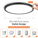 Brightever 12 inch LED Flush Mount Ceiling Lights, 6 Packs, Daylight, Black - Like New