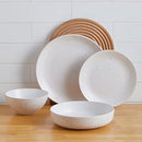 STONE LAIN LAUREN MODERN STONEWARE 32-PIECE ROUND DINNERWARE SET, OFF WHITE - Brand New