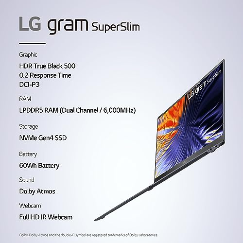 LG gram SuperSlim 15.6 FHD i7-1360P 32GB 2TB SSD 15Z90RT-K.ADB9U1, Neptune Blue - Like New