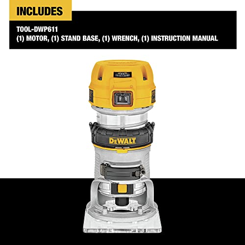 DEWALT ROUTER, FIXED BASE, 1-1/4 HP, 7.7-AMP, VARIABLE SPEED TRIGGER - GRAY - Like New