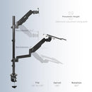 VIVO Black Clamp-on Monitor & Keyboard Tray Desk Mount STAND-SIT1B - Black - Brand New