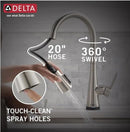 DELTA Greydon Touch2O Single Handle Kitchen Faucet - Stainless Steel Like New