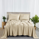 BIBB HOME 2000 COUNT 6-PIECE BAMBOO SHEET SET WITH SNUG GRIP, QUEEN - WARM TAUPE - Like New