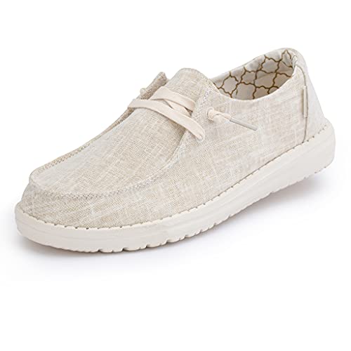 121419102 HEY DUDE WOMEN'S WENDY SPARKLING LACE UP LOAFERS SIZE 7 SPARKLING GOLD - Like New